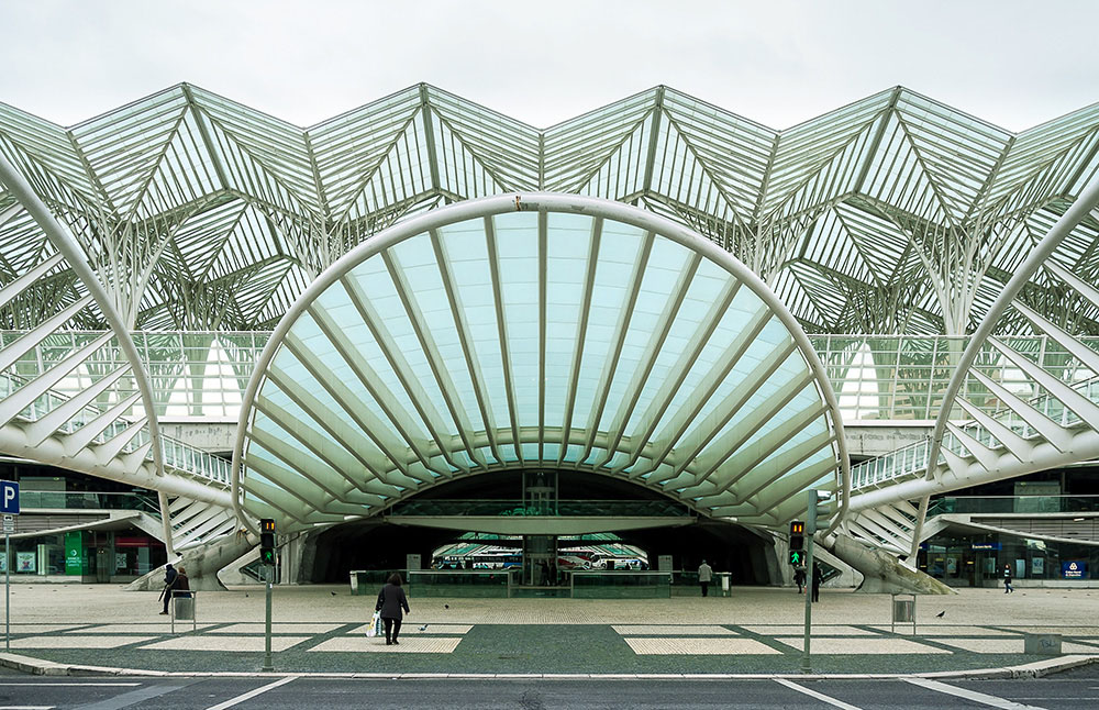 Oriente station in Lisbon designed by Architect Santiago Calatrava