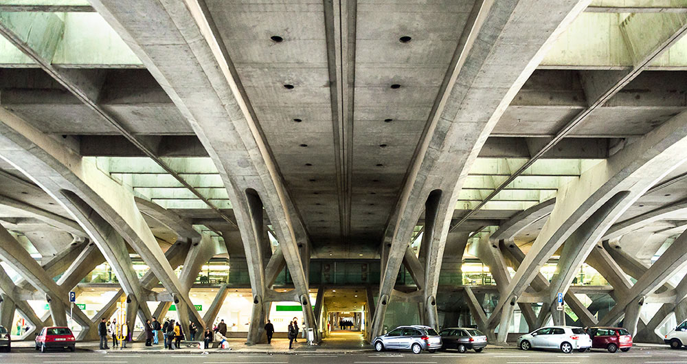 Oriente station in Lisbon designed by Architect Santiago Calatrava