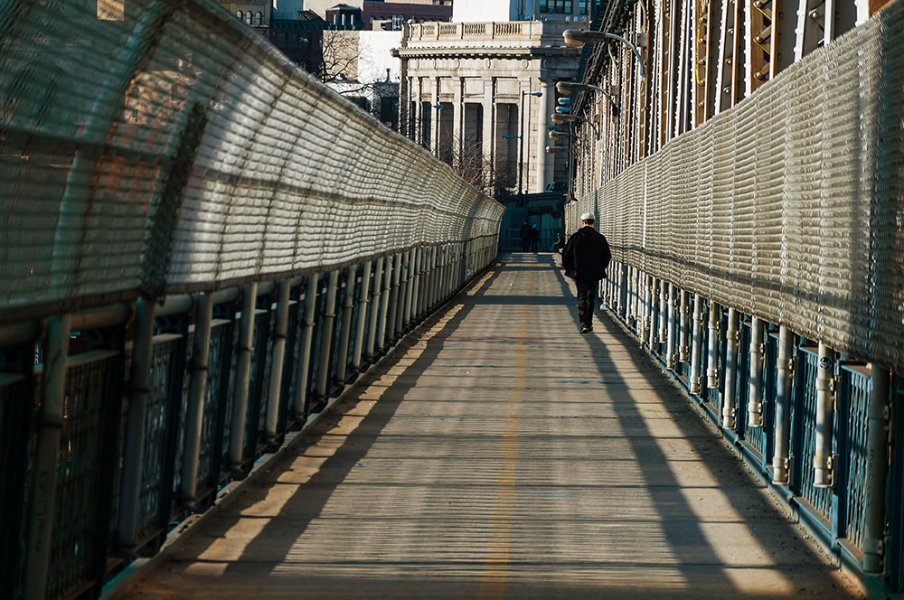 Walkway on Brooklyn bridge